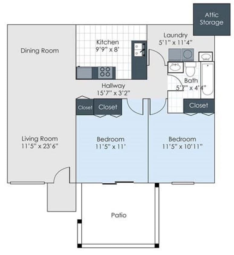 Floor Plan - Two Bedroom Deluxe Upgrade
