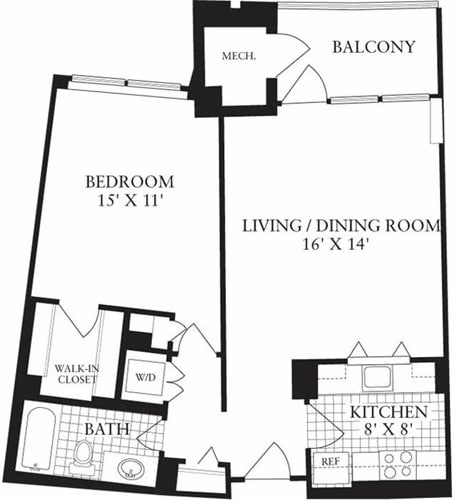 Floor Plan - 1 Bedroom D