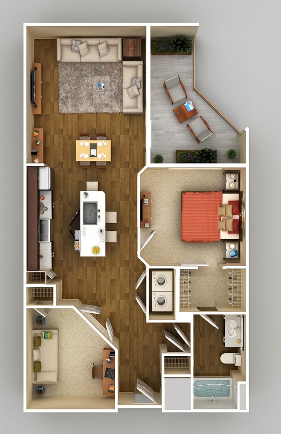 Floor Plan - 1x1 Den H