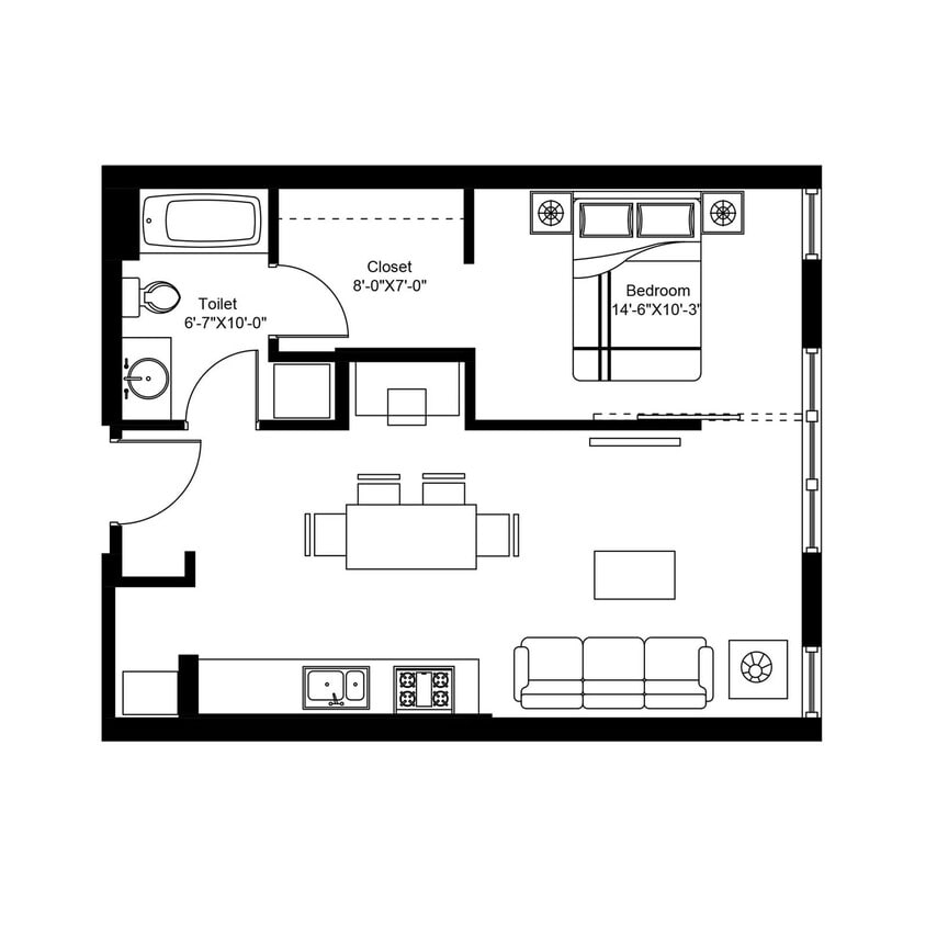 Floor Plan - 1x1i