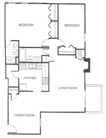 Floor Plan - Two Bed Two Bath