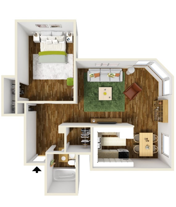 Floor Plan - 1x1