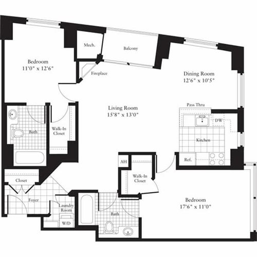 Floor Plan - 2 Bedrooms D
