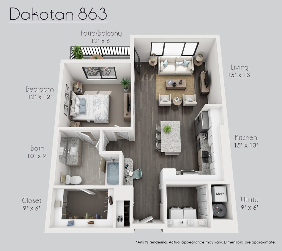 Floor Plan - The Dakotan 863