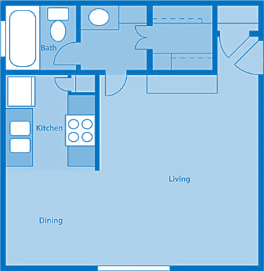 Floor Plan - A | Studio Apartment