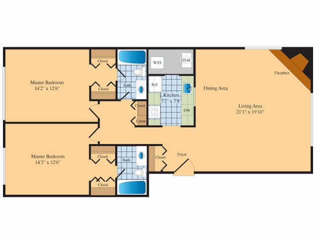 2 BR 2 BA D 1240 - B2E