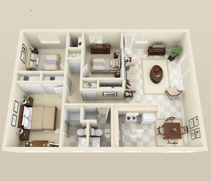 Floor Plan - 3x2