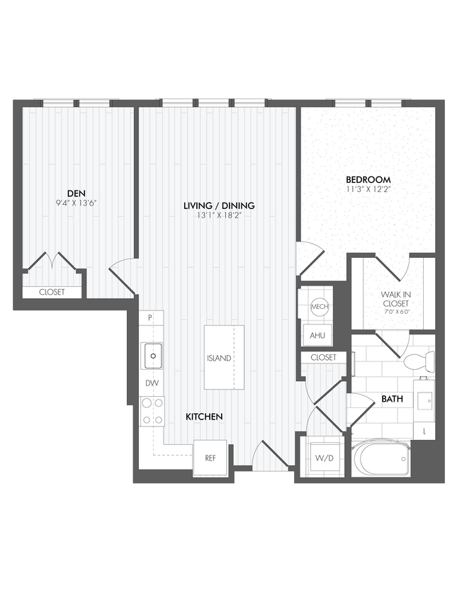 Floor Plan - 1 Bed/1 Bath Den-A14