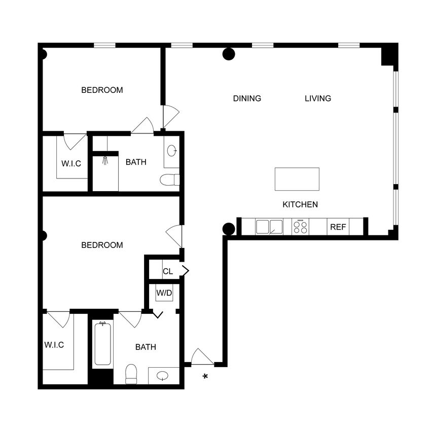 D2 | 2-Bedroom Floorplan - D2
