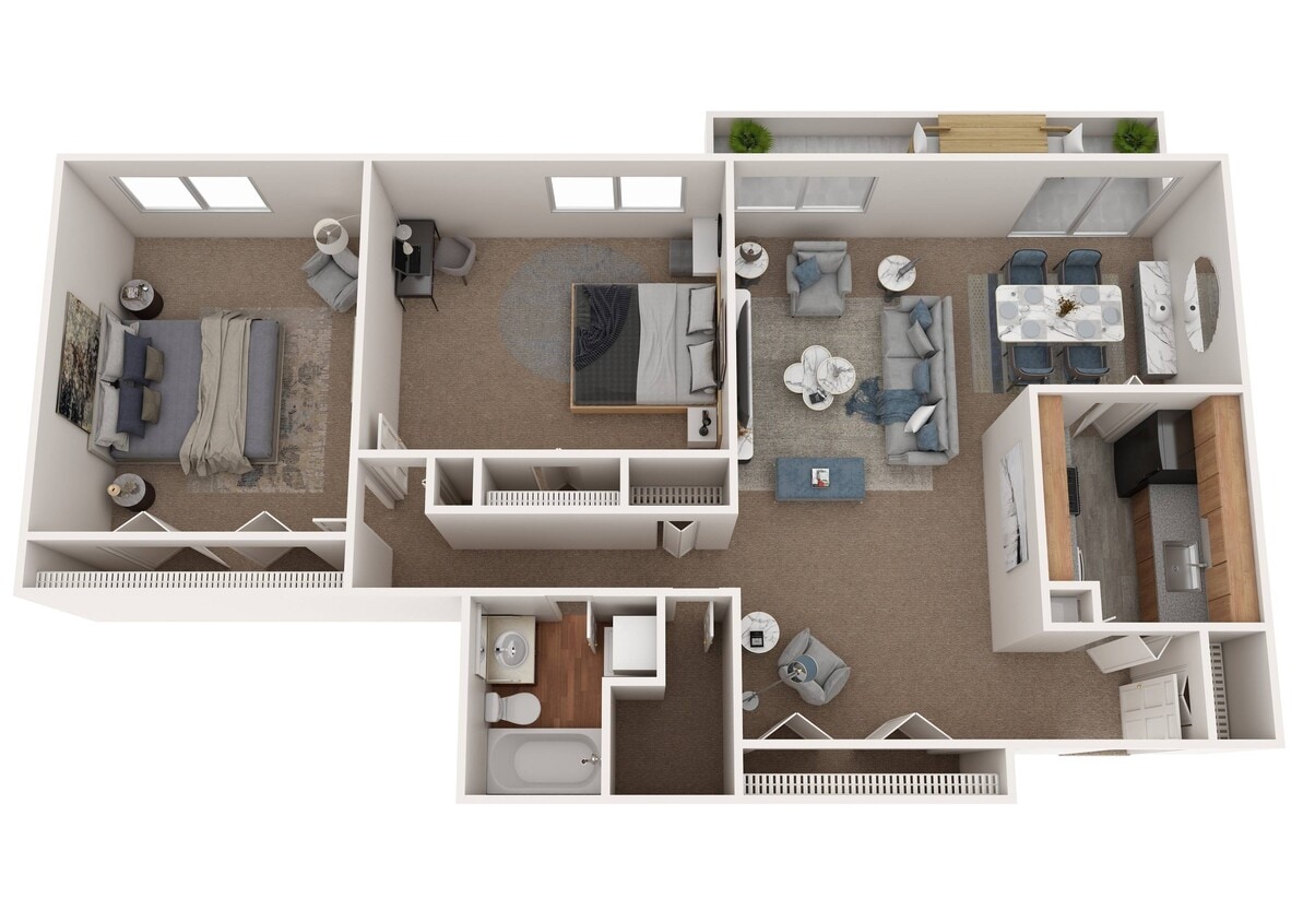 Lafayette Plaza 2 Bedroom 1 Bath - LP 2 Bed 1 Bath