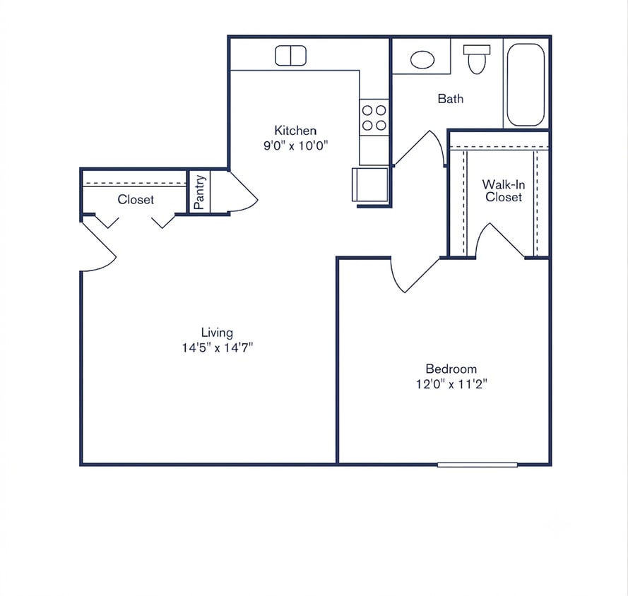 Phase II, Floorplan D, 1 Bedroom, 1 Bath - 639sqft - NP - Phase II, D, 1 Bedroom, 1 Bath