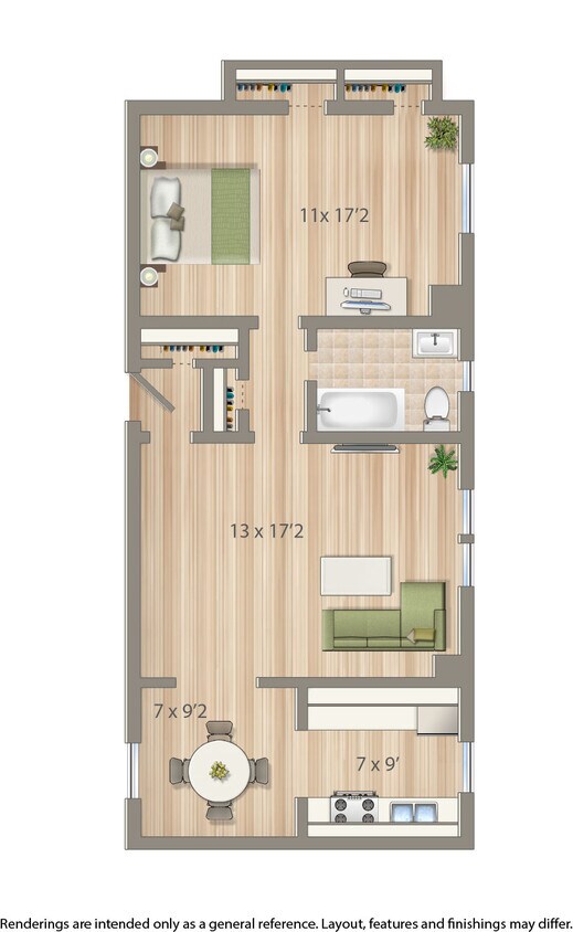 Floor Plan - 1 Bedroom C