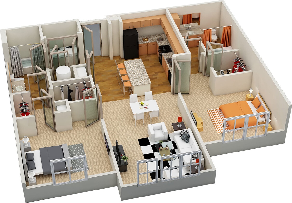 Floor Plan - B1 1120sf 2/2