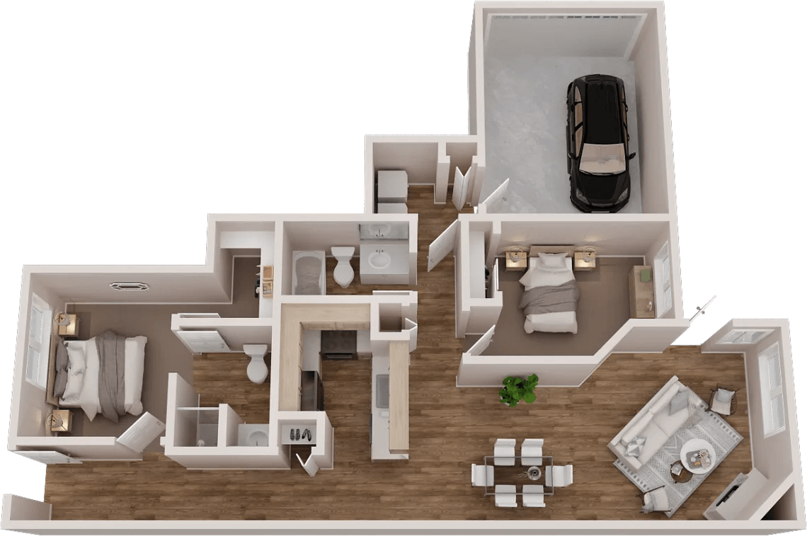 Floor Plan - 2X2 Townhome Renovated