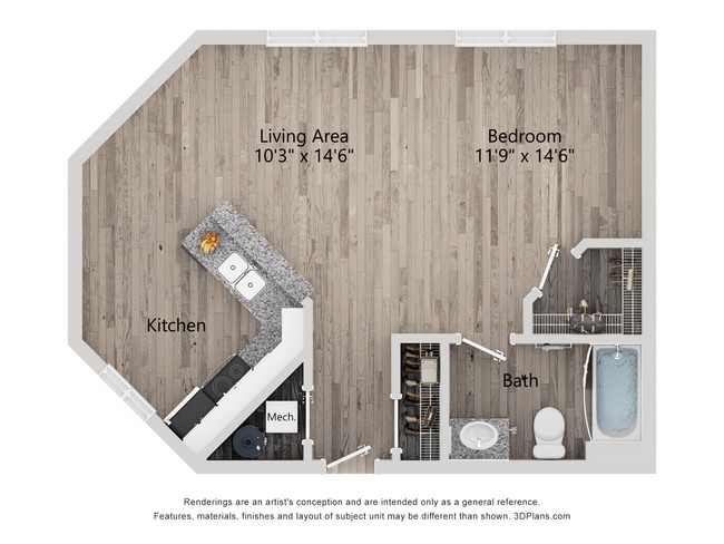 S1_555_1Bed_1Bath - The Quarry Apartments