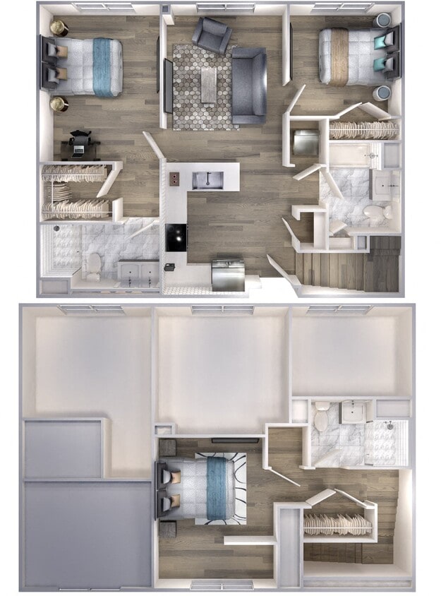 Floor Plan - Avenue F | 2 Bed/3 Bath Loft-C1D