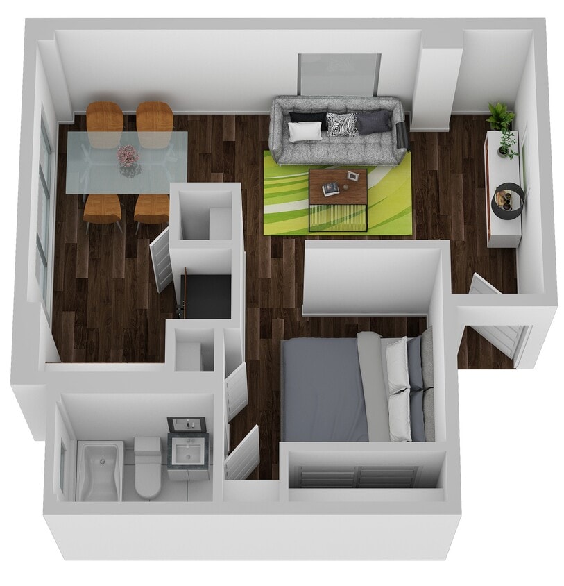 Floor Plan - 1 Bedroom 1 Bath