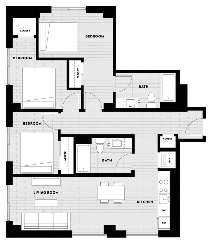 Floor Plan - 3 Bed/2 Bath C1