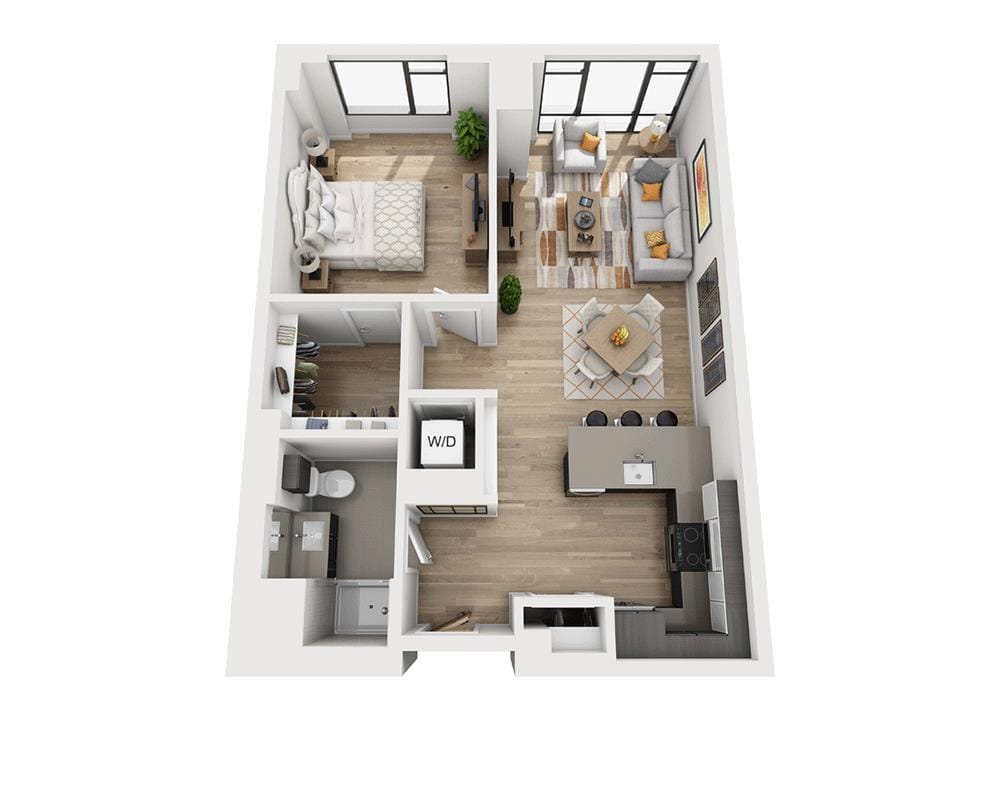 Floor Plan - One Bedroom A1BK