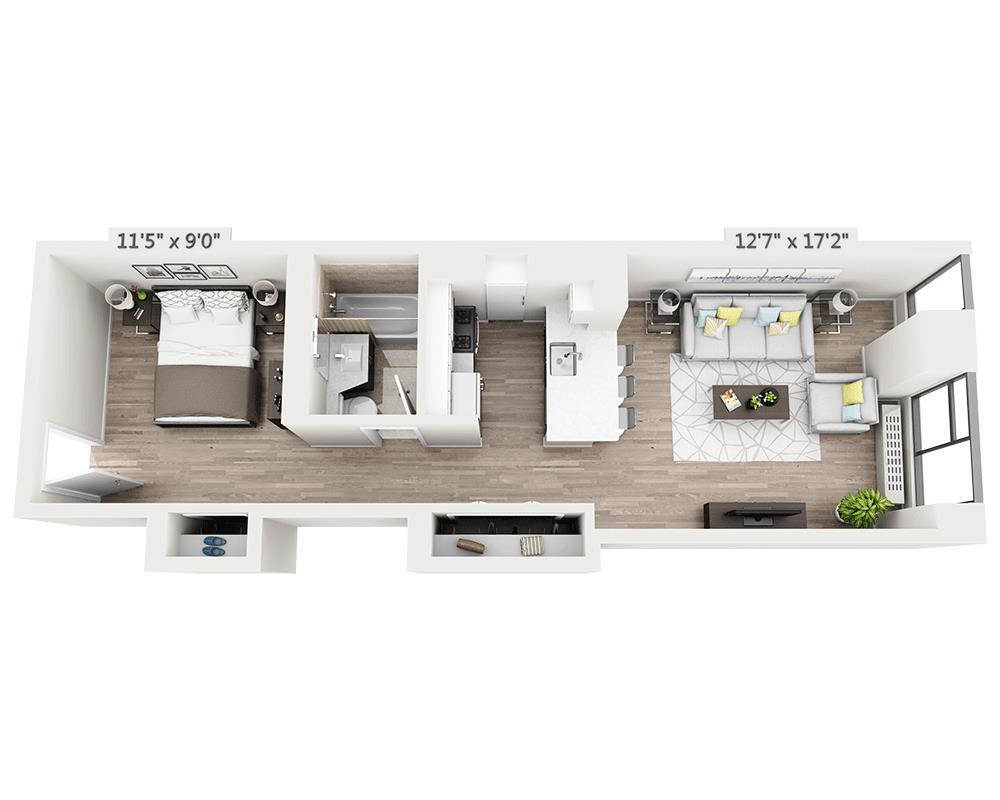 Floor Plan - Studio w/Alcove T