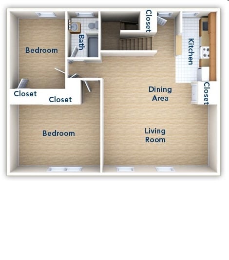 Two Bedroom One Bath - 2BR