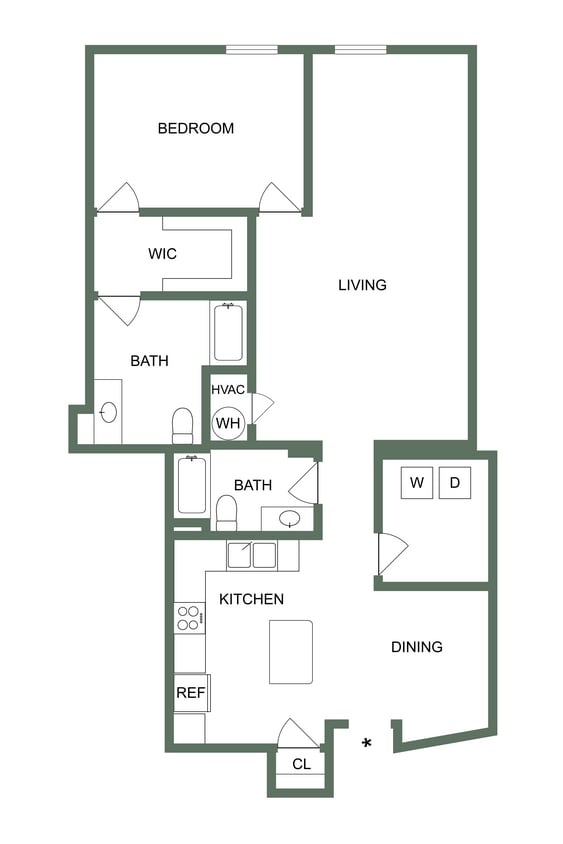 Floor Plan - The Clayton Mill (106)