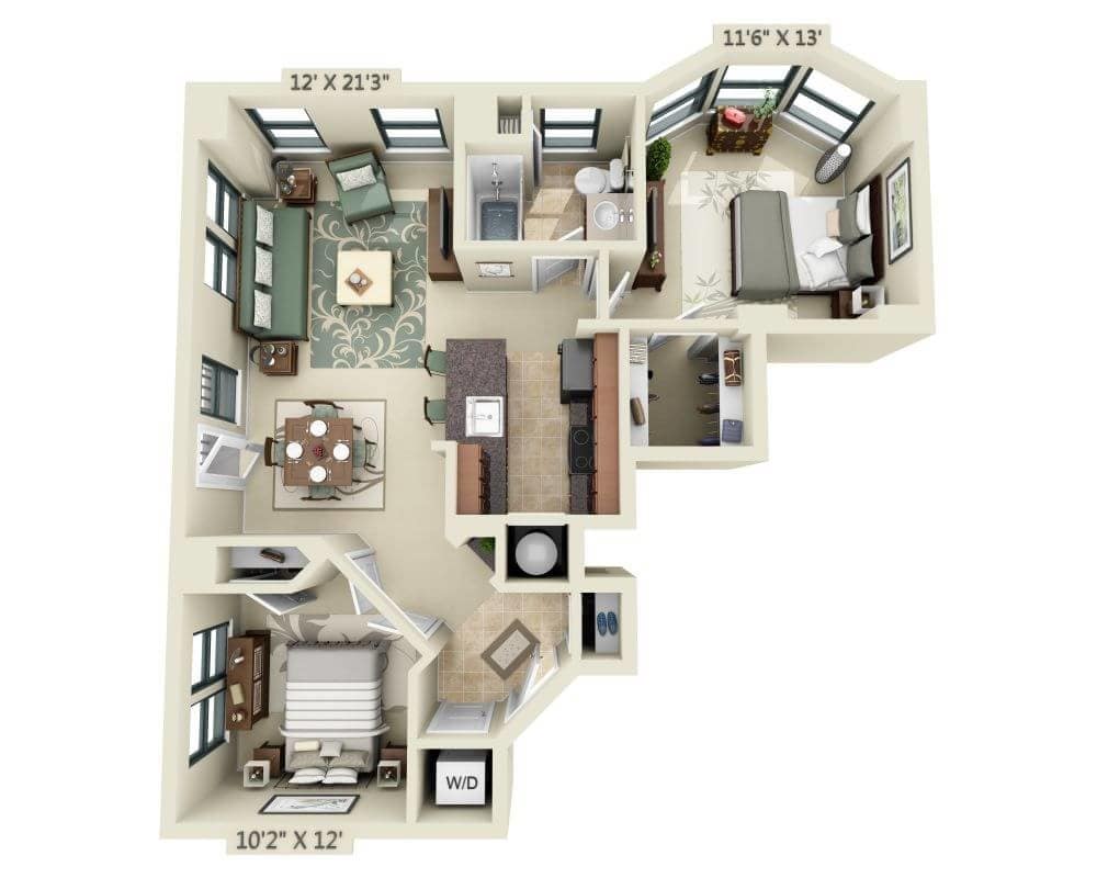Floor Plan - Two Bedroom B1A