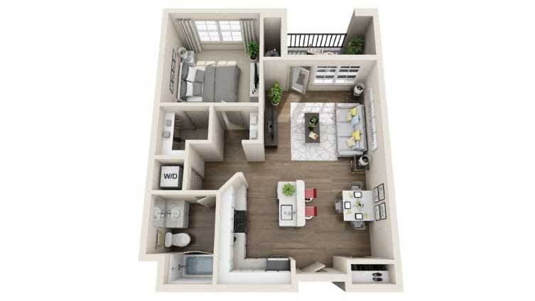 Floor Plan - 1 Bedroom + 1 Bath | Arrive I