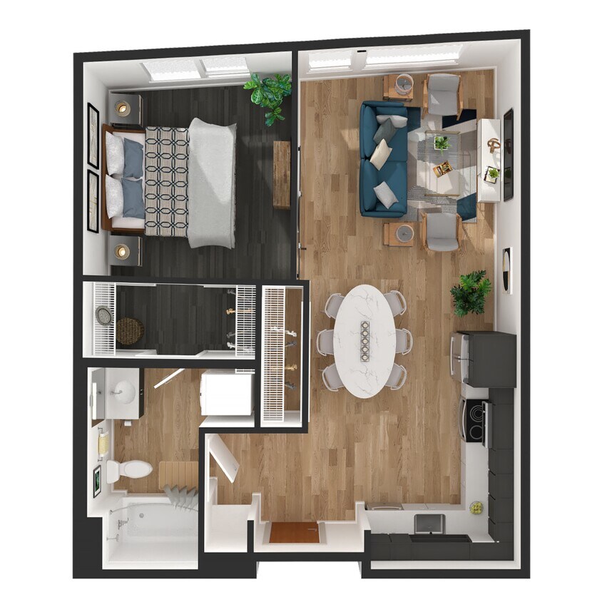 Floor Plan - 1 Bed/1 BathA9.1