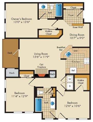 Floor Plan - 3 Bed 2 Bath
