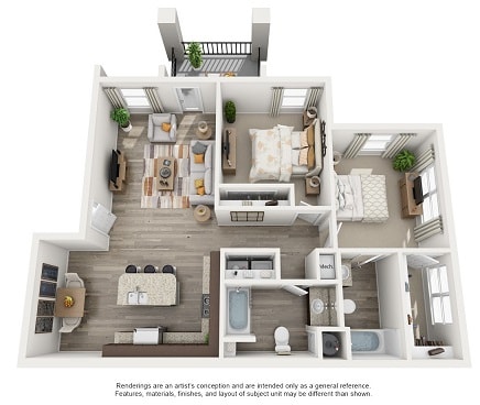 Poplar 1,049 sq. ft. - B1 - The Barcelona