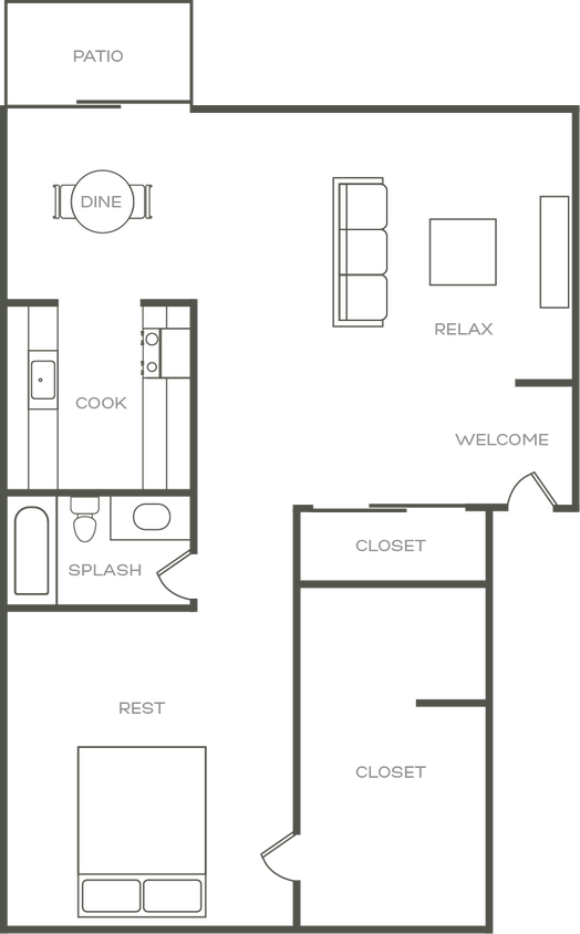 Floor Plan - 1 Bedroom