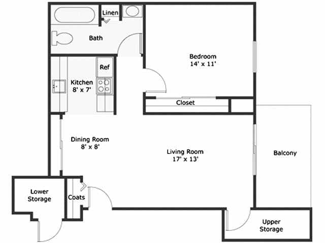 1BR/1BA - 1 bedroom