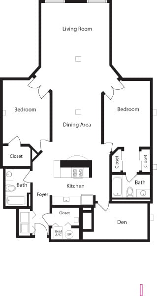Kinney 2BM.jpg - K-BM Two Bedroom, Two Bathroom