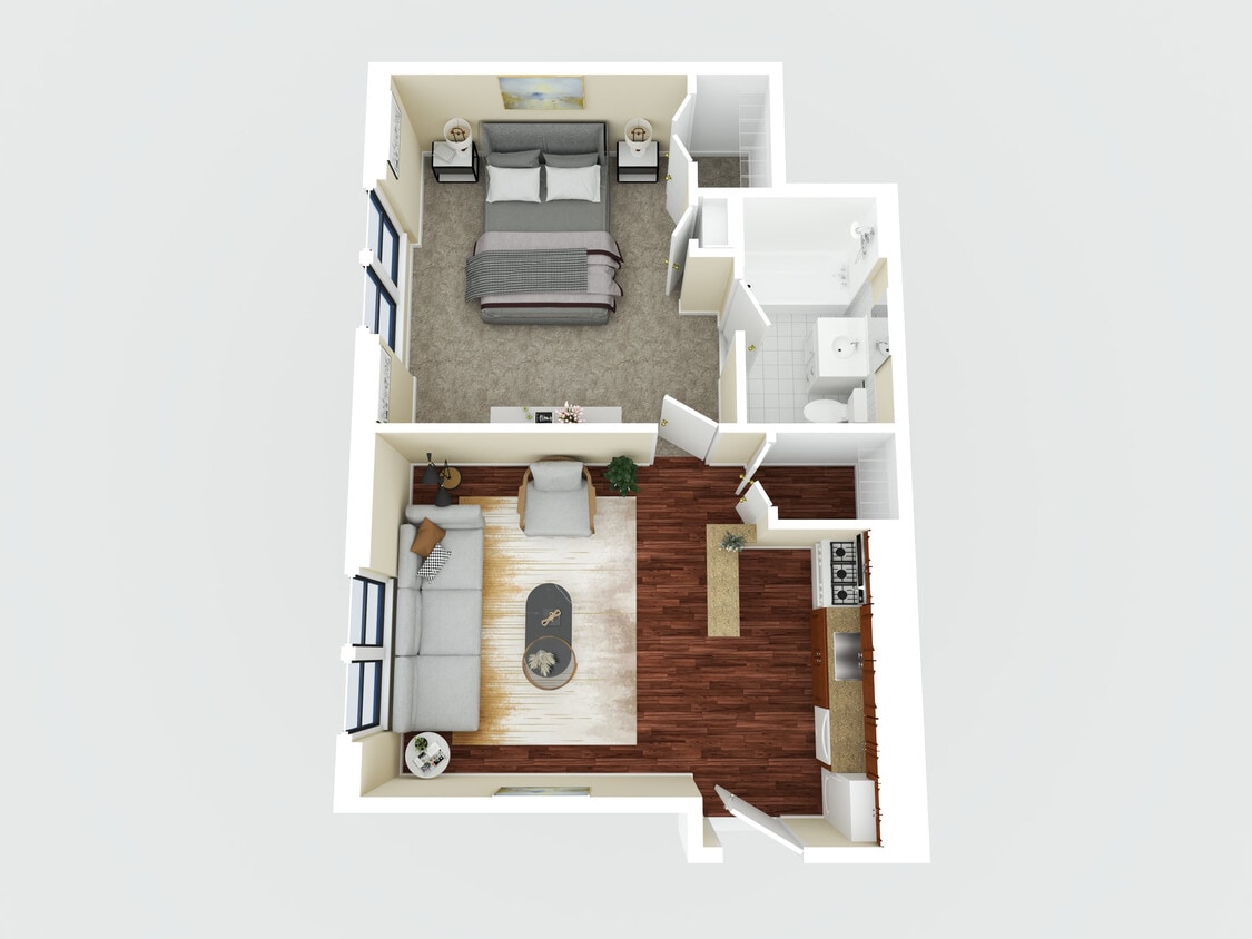 Floor Plan - 1 Bedroom Floor Plan A5A