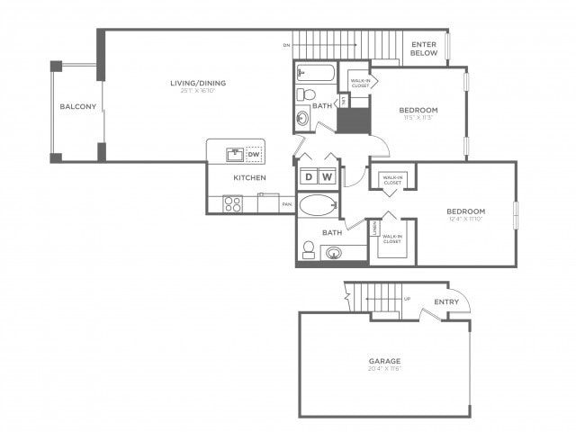 Jupiter Two Bedroom Two Bath (1176 SF) - Jupiter Two Bedroom Two Bath (1176 SF)
