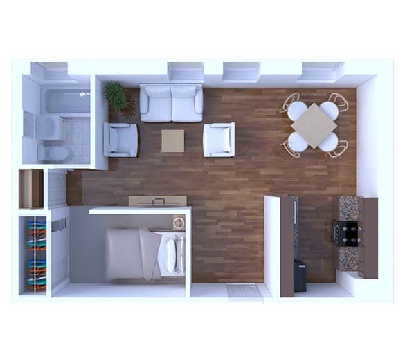 Floor Plan - 1 Bedroom Floor Plan A2