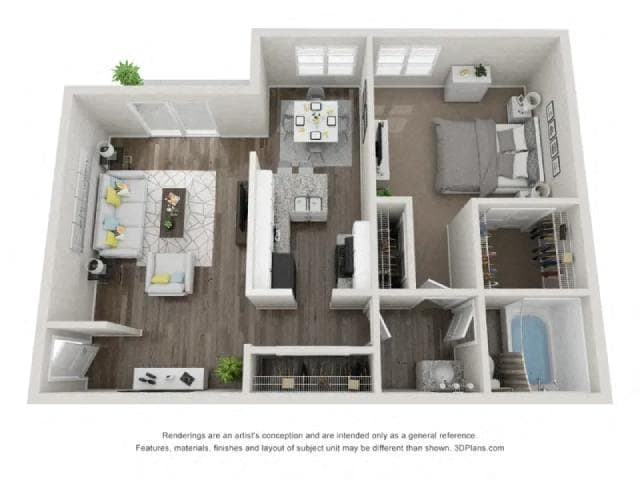 Floor Plan - 1 BED 1 BATH B