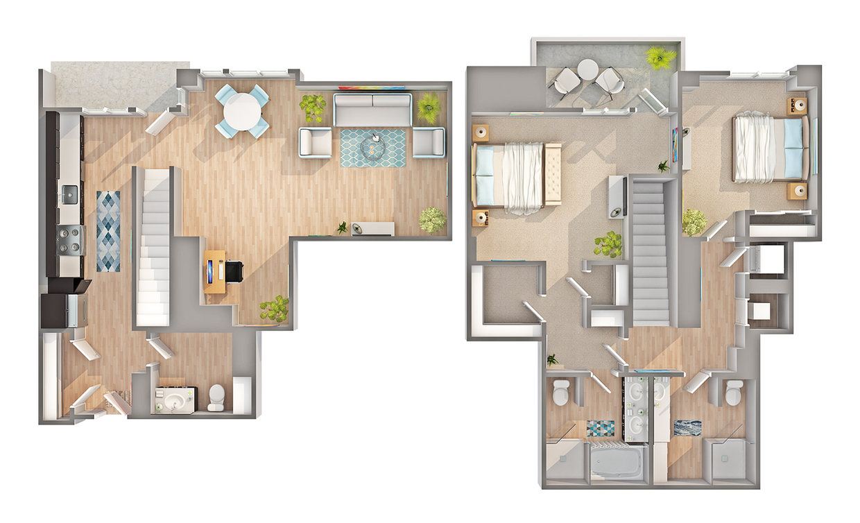 TH3 | 2-Bedroom Townhome Floorplan - TH3
