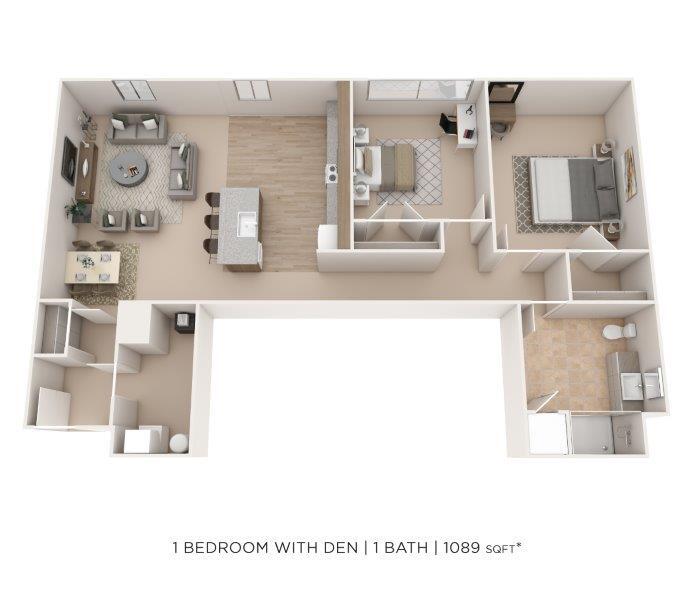 Floor Plan - One Bedroom w/ Den