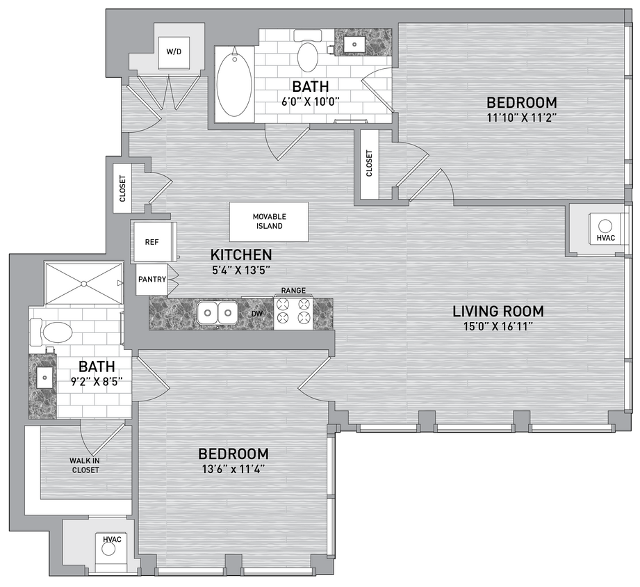 Floor Plan - 01 Stack - 2 Bed 2 Bath-B5.2