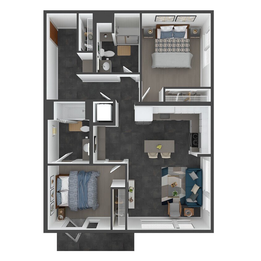 Floor Plan - 2 Bed/2 Bath-B2