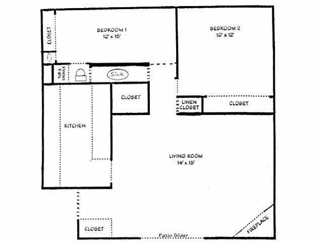 2BR/1BA - 2 Bed 1 Bath