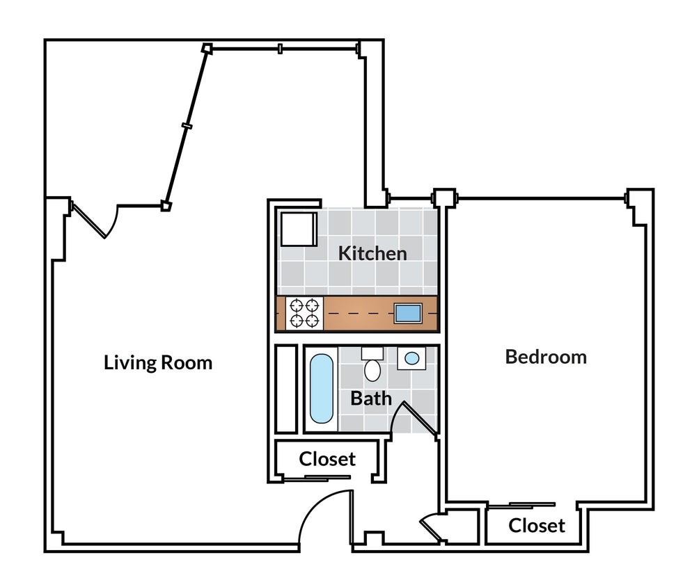 Floor Plan - 1 Bedroom with Balcony 29 Tier