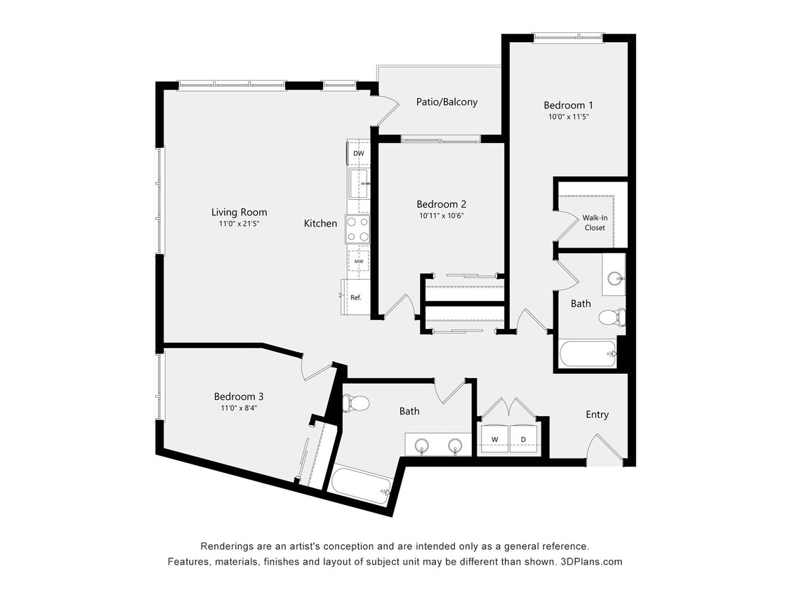Floor Plan - Three Bedroom F03A