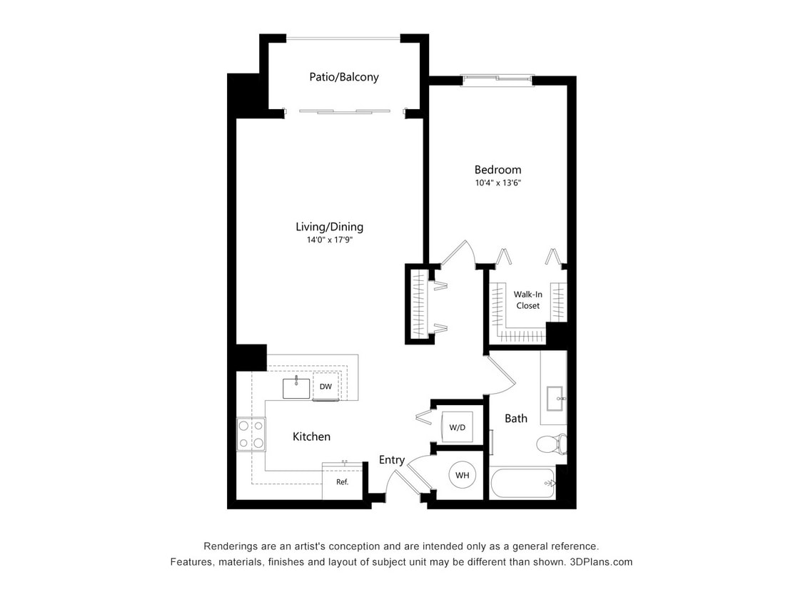 Floor Plan - 1 Bed / 1 Bath