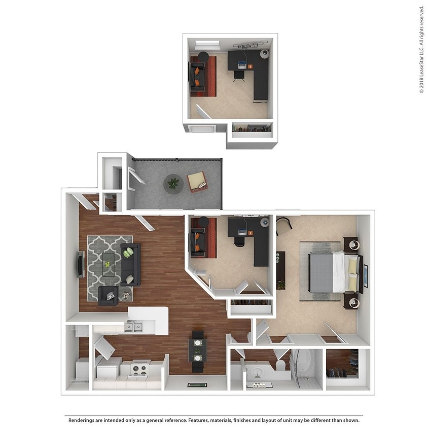 Floor Plan - 2 Bed 1 Bath 939 SqFt (855 Net)