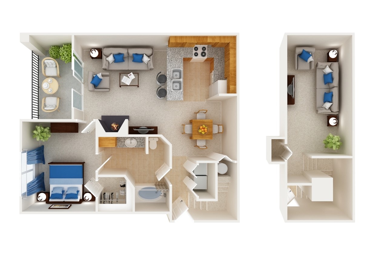 Floor Plan - One Bedroom Apartment Homes