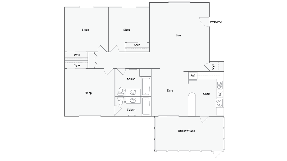 Darlington-3Bd-2Ba-1250sqft - Darlington