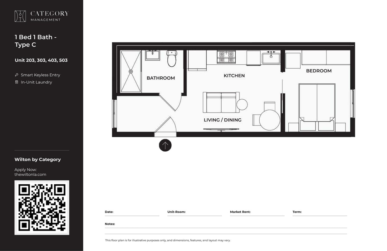 WLTN_1_Bed_1_Bath_-_Type_C - 1 Bed 1 Bath-C